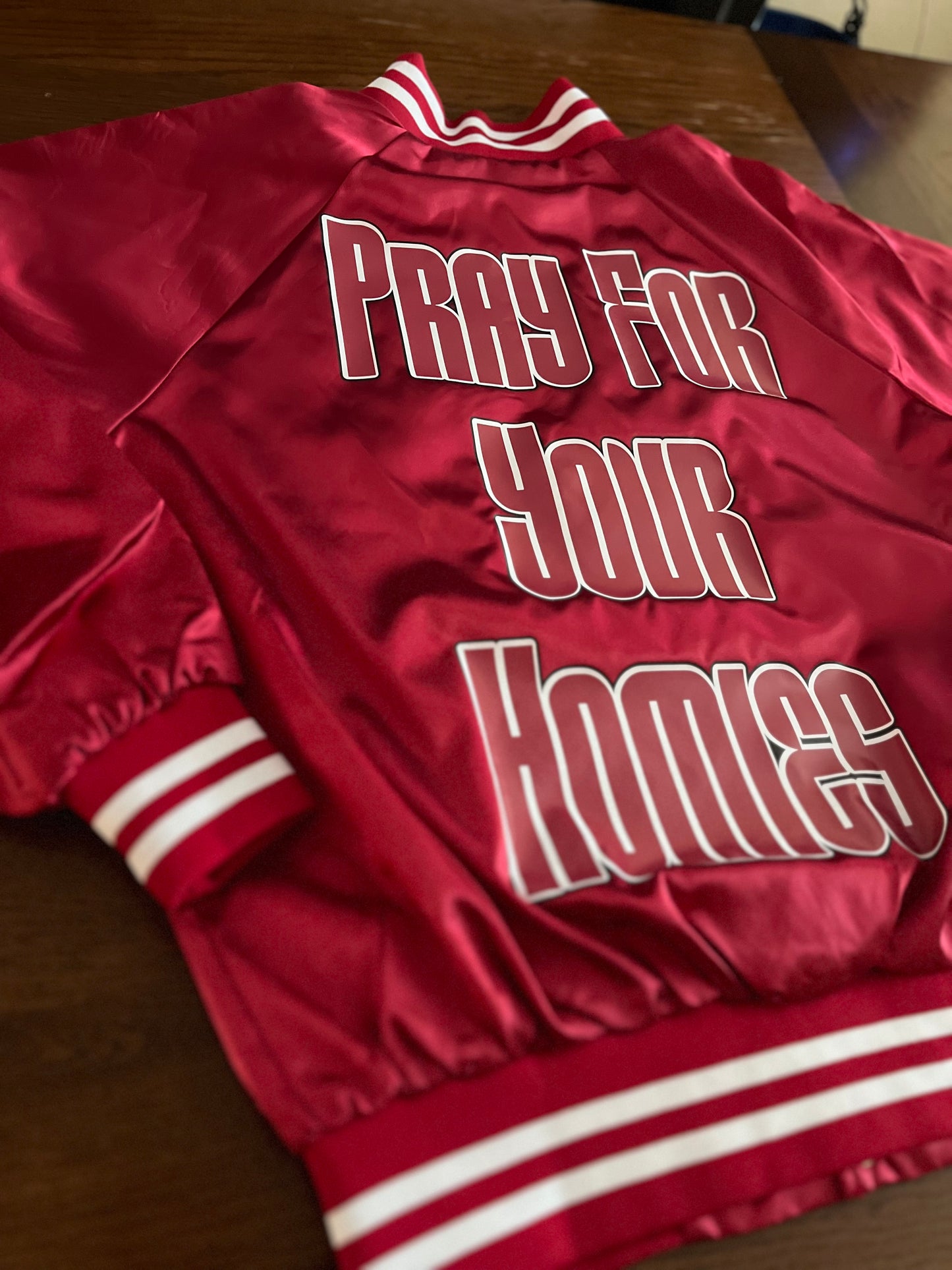 Satin Reds Pray For Your Homies-Jacket